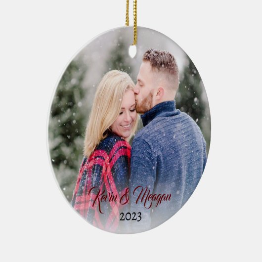 kalligrafisch schrift | Familienaam Dubbelzijdige Keramisch Ornament (Rechts)