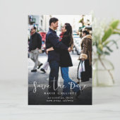 Kalligrafische foto Sla de datum op Save The Date (Staand voorkant)