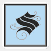 Kalligrafische hoofdletter S Vierkante Sticker (Voorkant)