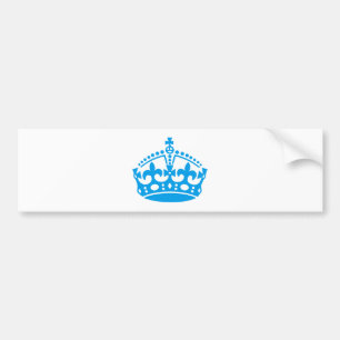 Kalm aan blauwe overwinningskroon bumpersticker