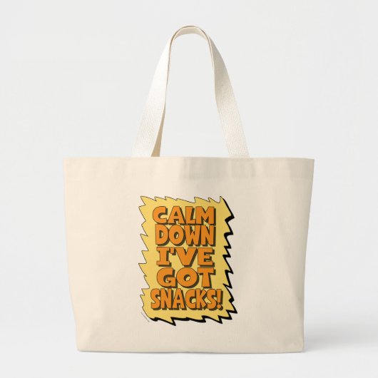 Kalm aan dat ik hier snacks heb. grote tote bag (Voorkant)