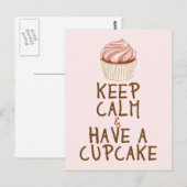 Kalm bewaren Een cupcake - roze Briefkaart (Voorkant / Achterkant)