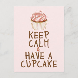 Kalm bewaren Een cupcake - roze Briefkaart