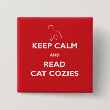 Kalm bewaren en Cat Cozies Square Button lezen