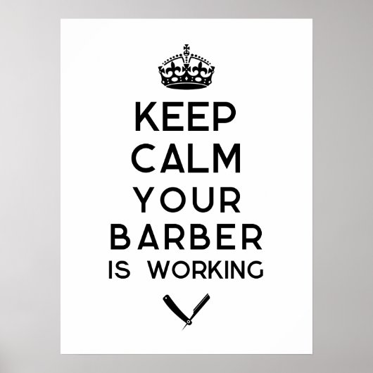 Kalm blijven barber poster (Voorkant)