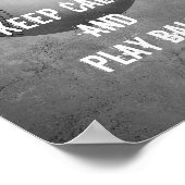 kalm blijven citeren poster honkbalgrijs en wit (Hoek)