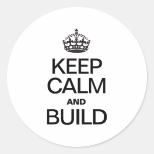 KALM BLIJVEN EN BOUWEN RONDE STICKER