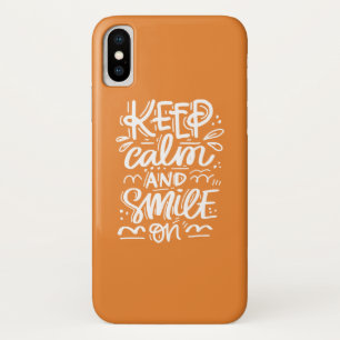 Kalm blijven en glimlachen iPhone x hoesje