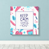 Kalm blijven en glimlachen | Snop. Canvas Afdruk (Insitu (Houten vloer))