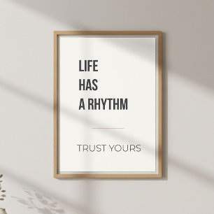 Kalm Denkpatroon Minimaal Decor. Muziek Citaat Poster