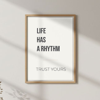 Kalm Denkpatroon Minimaal Decor. Muziek Citaat Poster