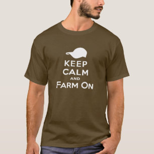Kalm en Boerderij aan - Mannen T-Shirt (donker)