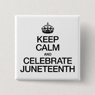 KALM EN CELEBRATE JUNETEENTH BEWAREN VIERKANTE BUTTON 5,1 CM