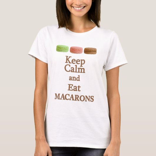 Kalm en eet Macarons T-shirt (Voorkant)
