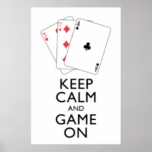 KALM EN GAME ON-Card games BEHOUDEN Poster