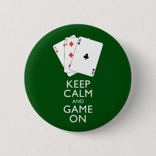 KALM EN GAME ON-Card games BEHOUDEN Ronde Button 5,7 Cm