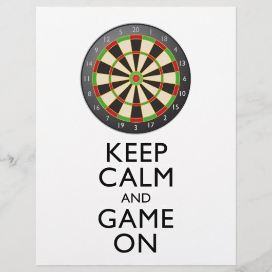 KALM EN GAME OP DE Dart Board BEHOUDEN Flyer (Voorkant)