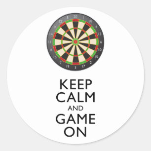KALM EN GAME OP DE Dart Board BEHOUDEN Ronde Sticker