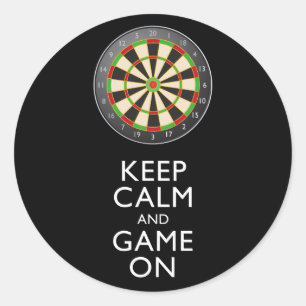 KALM EN GAME OP DE Dart Board BEHOUDEN Ronde Sticker