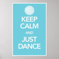 Kalm en gewoon dans Poster houden in Cyaan (Disco)