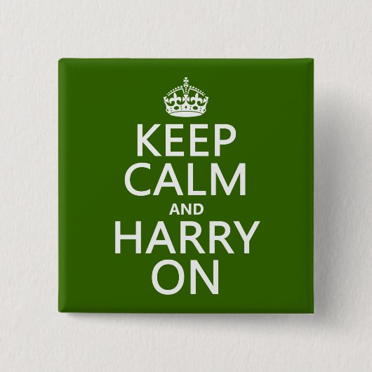 Kalm en Harry aan (elke kleur) Vierkante Button 5,1 Cm (Voorkant)