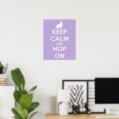 Kalm en hop houden op lavender en wit poster (Thuiskantoor)