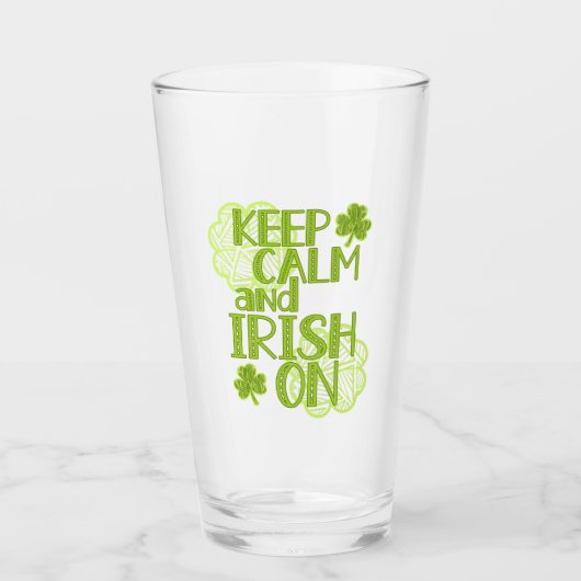 Kalm en Iers houden op Fun St. Patrick's Day Glas (Voorkant)