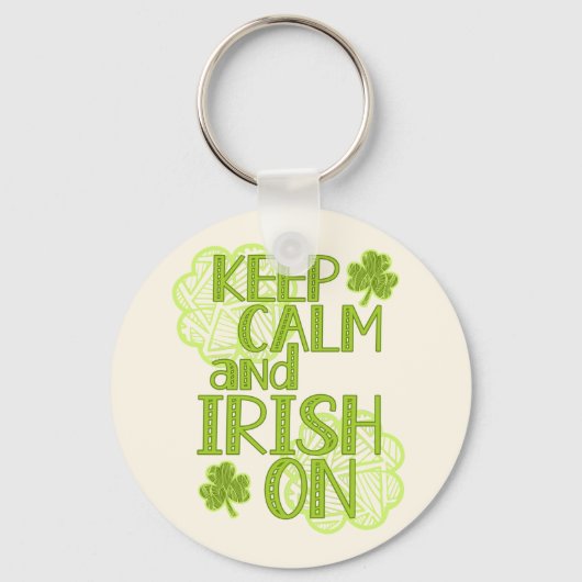 Kalm en Iers houden op Fun St. Patrick's Day Sleutelhanger (Voorkant)