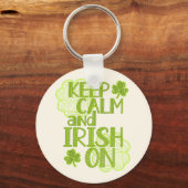 Kalm en Iers houden op Fun St. Patrick's Day Sleutelhanger (Voorkant)
