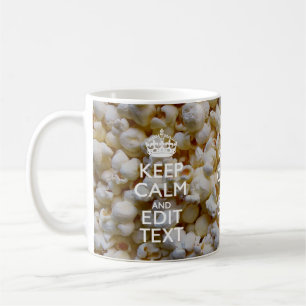 KALM EN Jouw tekst BEWAREN op het decor van Popcor Koffiemok