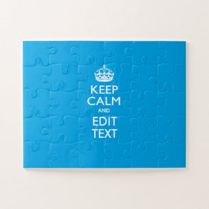 Kalm en Jouw tekst houden op Sky Blue Legpuzzel