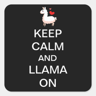 Kalm en lama aan vierkante sticker