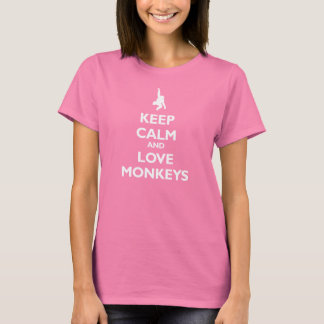 Kalm- en liefdesapen houden t-shirt
