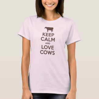 Kalm- en liefdeskoeien houden (mocha) t-shirt
