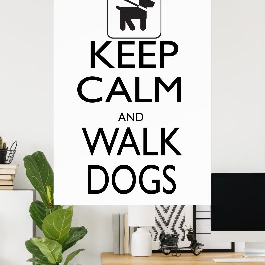 Kalm en loophonden houden poster (Thuiskantoor)