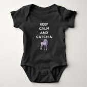Kalm en Paars Unicorn Baby Donkerpak Romper (Voorkant)