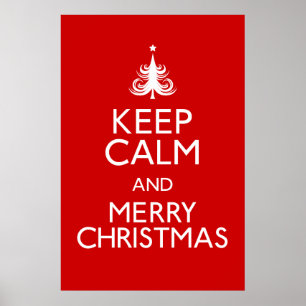 Kalm en prettig kerstPoster houden Poster