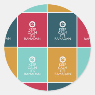 kalm en ramadan - alle kleuren ronde sticker