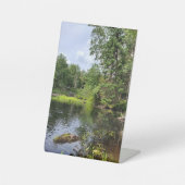 Kalm en sereen reclamebord met voetstuk (Voorkant)