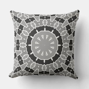 Kalm en vet zwart en wit Geometrische Mandala Kussen