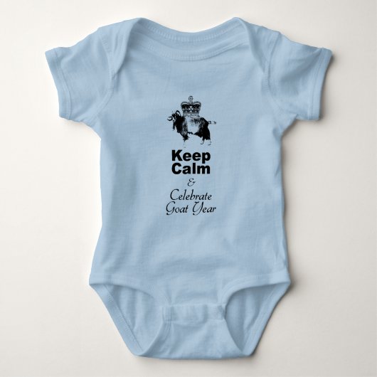Kalm fijn geit Jaar Baby Blue Bodysuit pak (Voorkant)