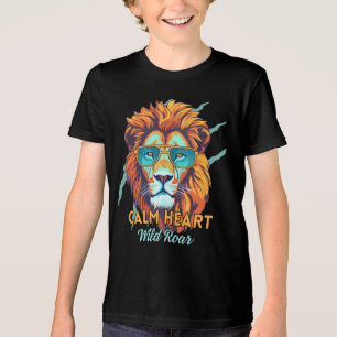 Kalm Hart, Wilde Brul – Leeuw Energie Motiverend T Tri-Blend Shirt
