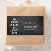 Kalm houden aan Chalkboard Funny Holiday Etiket (Insitu)