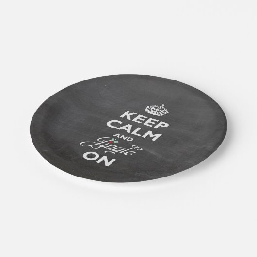 Kalm houden aan Chalkboard Funny Holiday Papieren Bordje (Gekanteld)