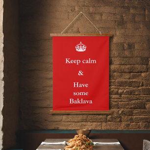 kalm houden - Baklava Hangend Wandkleed