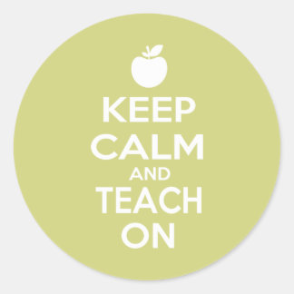 Kalm houden en aanwijzen ronde sticker