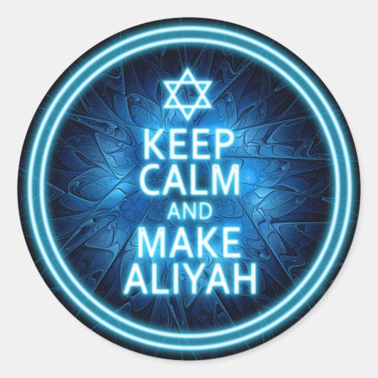 Kalm houden en Aliyah maken Ronde Sticker (Voorkant)