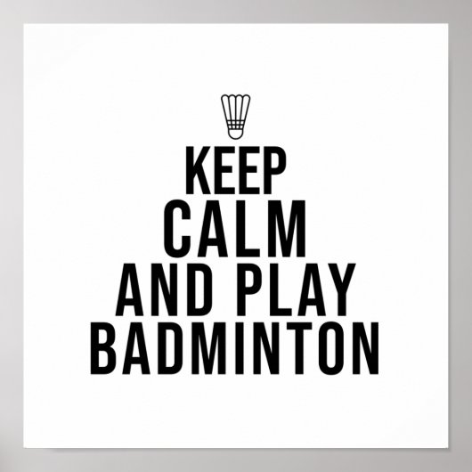 kalm houden en badminton spelen poster (Voorkant)