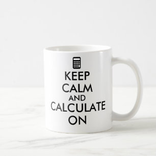 Kalm houden en Berekenen op calculator Aangepast Koffiemok