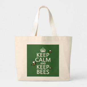 Kalm houden en bijen houden - alle kleuren grote tote bag